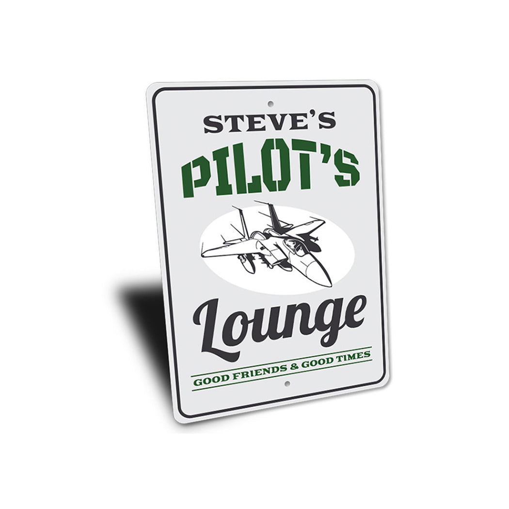 Pilot's Lounge Aviation Sign