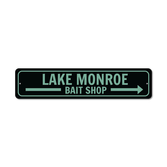 Lake Bait Shop Arrow Metal Sign