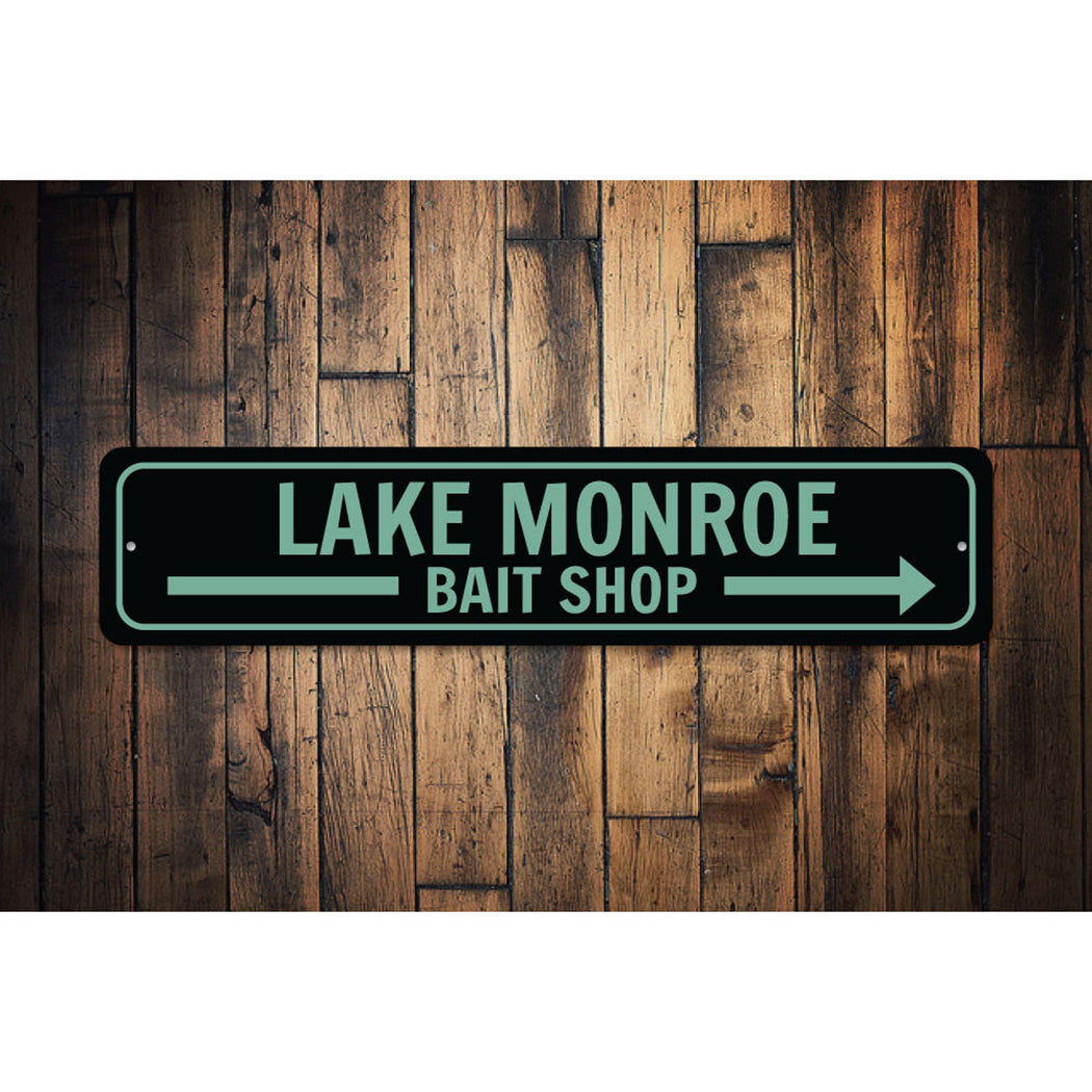 Lake Bait Shop Arrow sign