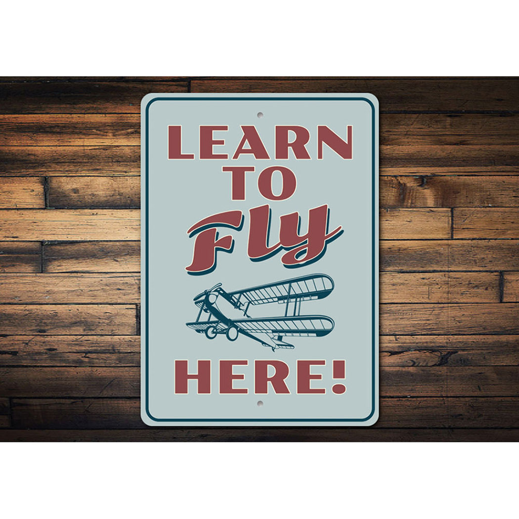 Learn to Fly Aviation Sign