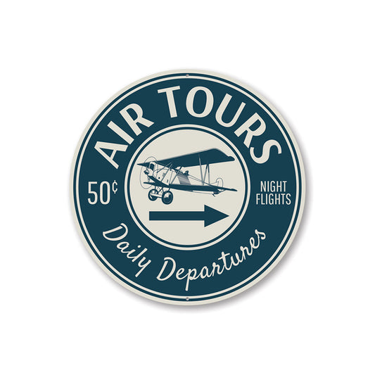 Daily Air Tours Hangar Sign Aluminum Sign