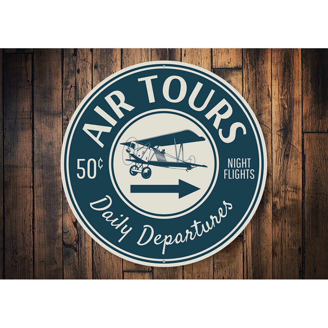 Daily Air Tours Hangar Sign Aluminum Sign