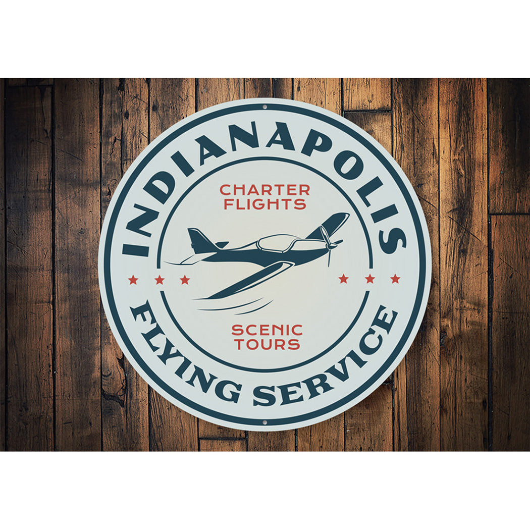 Indianapolis Flying Service Aviation Sign Aluminum Sign