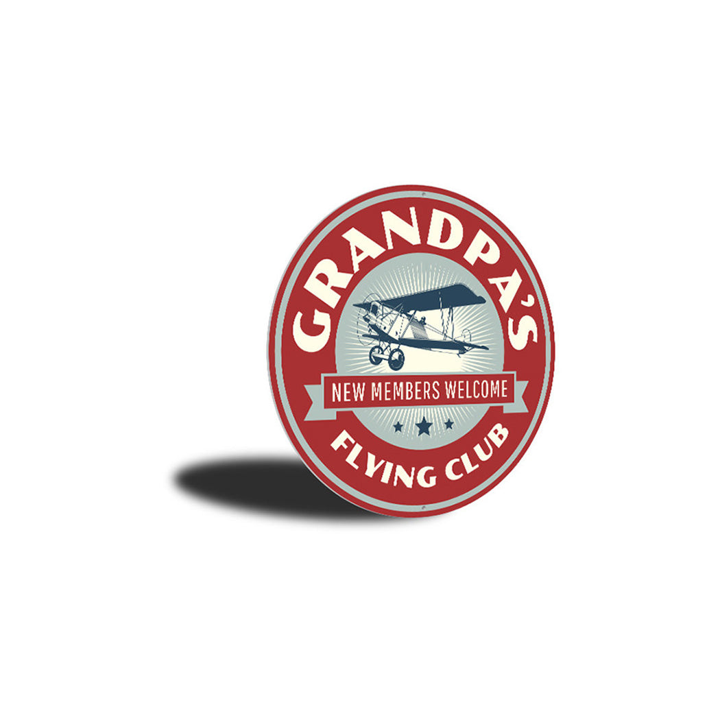 Grandpa's Flying Club Sign Aluminum Sign