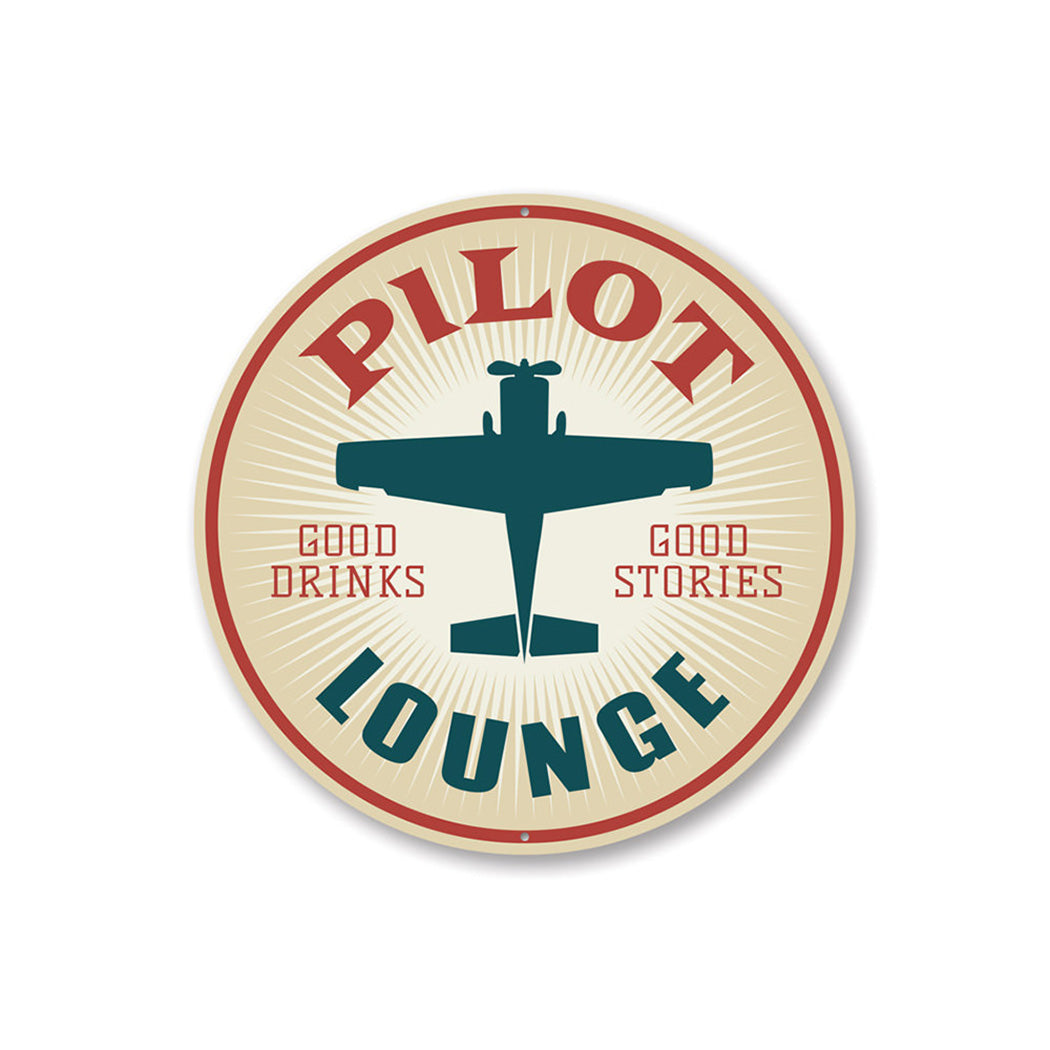 Pilot Drinks Lounge Hangar Sign Aluminum Sign