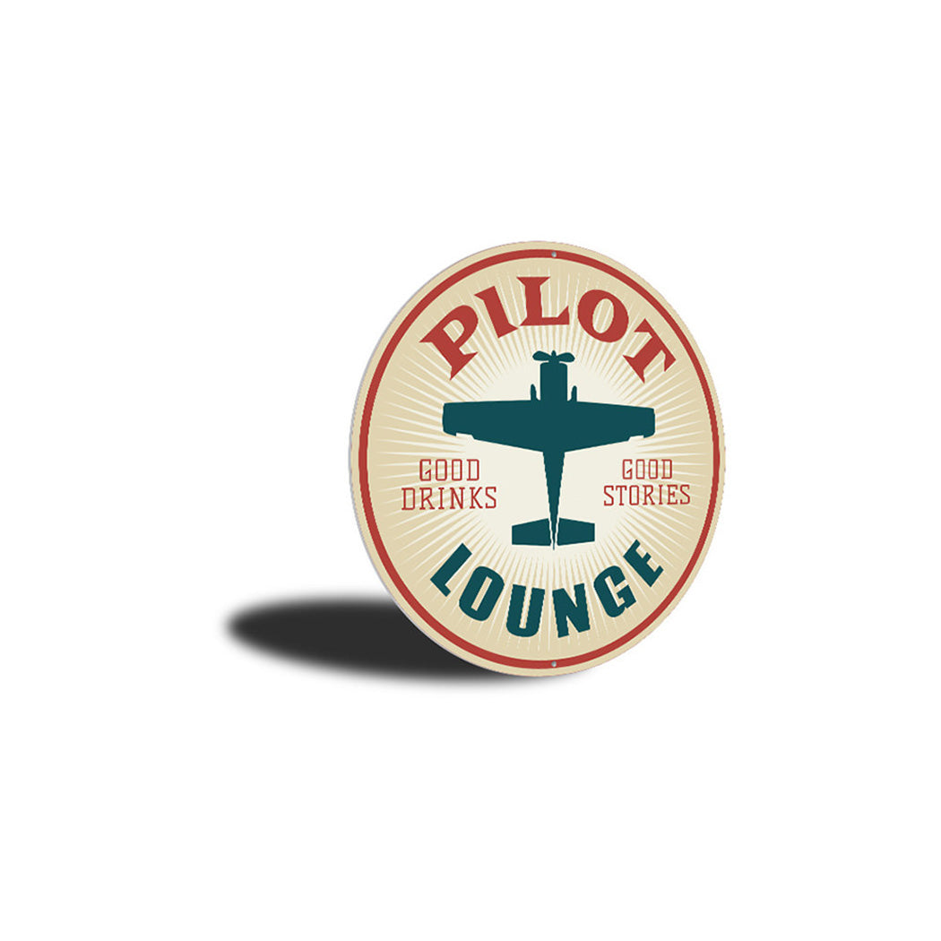 Pilot Drinks Lounge Hangar Sign Aluminum Sign