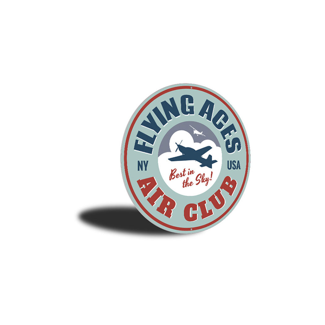 Flying Aces Air Club Airplane Sign Aluminum Sign