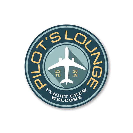 Pilot Lounge Welcome Sign Aluminum Sign