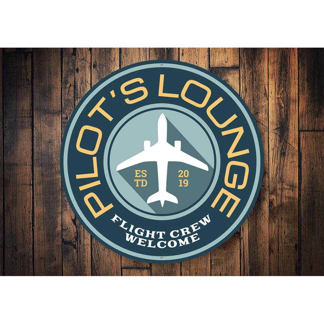 Pilot Lounge Welcome Sign Aluminum Sign