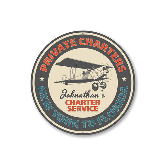 Charter Service Aviation Sign Aluminum Sign