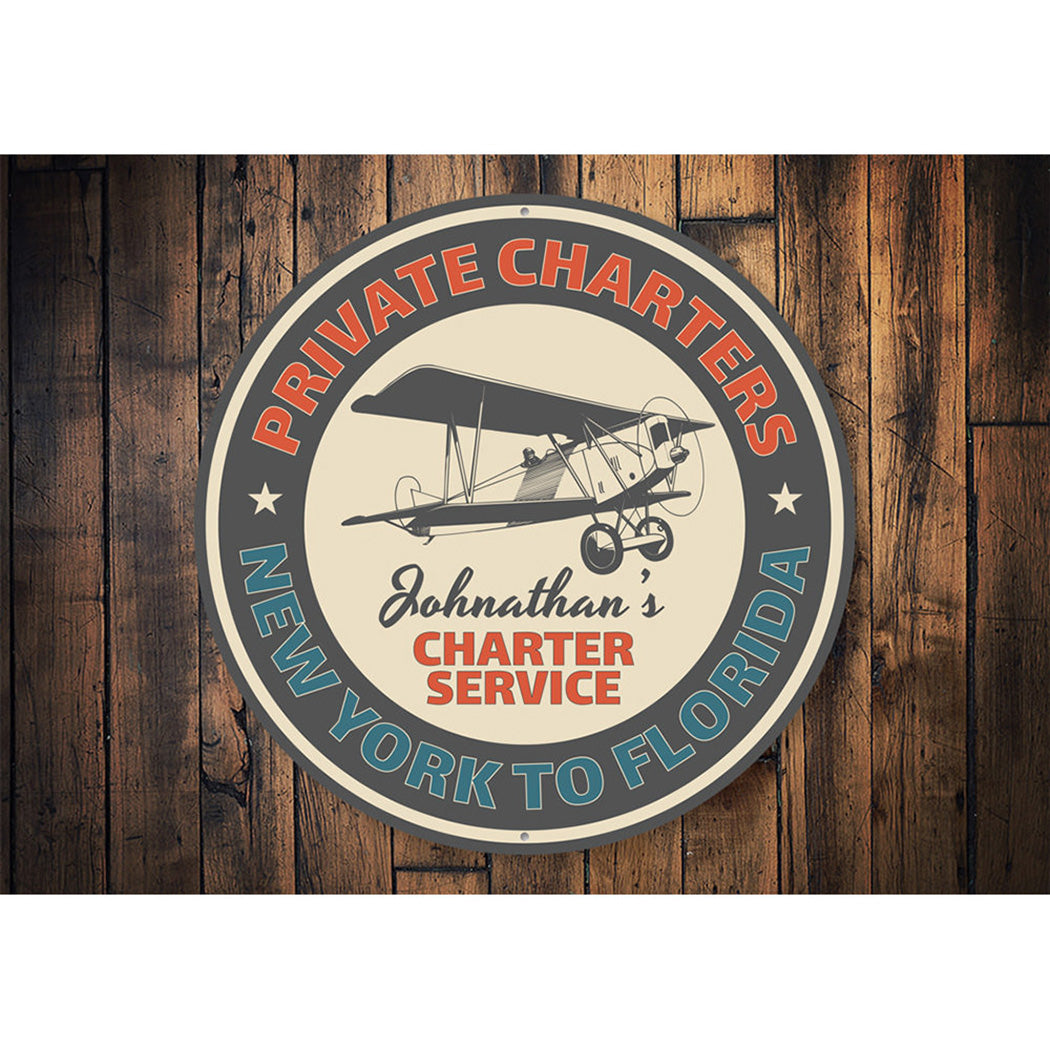 Charter Service Aviation Sign Aluminum Sign