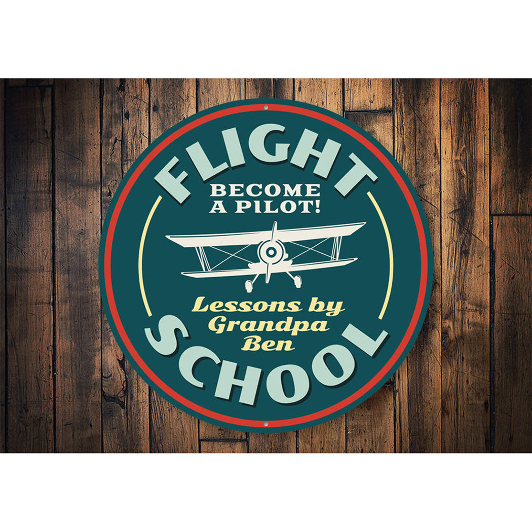 Flying Lessons Flight School Sign Aluminum Sign