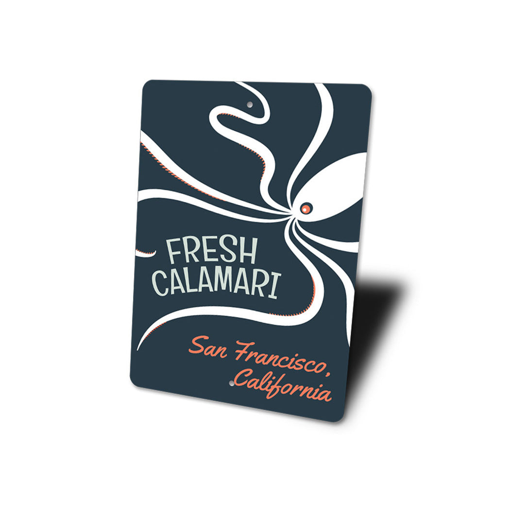 Fresh Calamari Personalized Seafood Sign