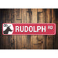 Rudolph Road Reindeer Holiday Sign