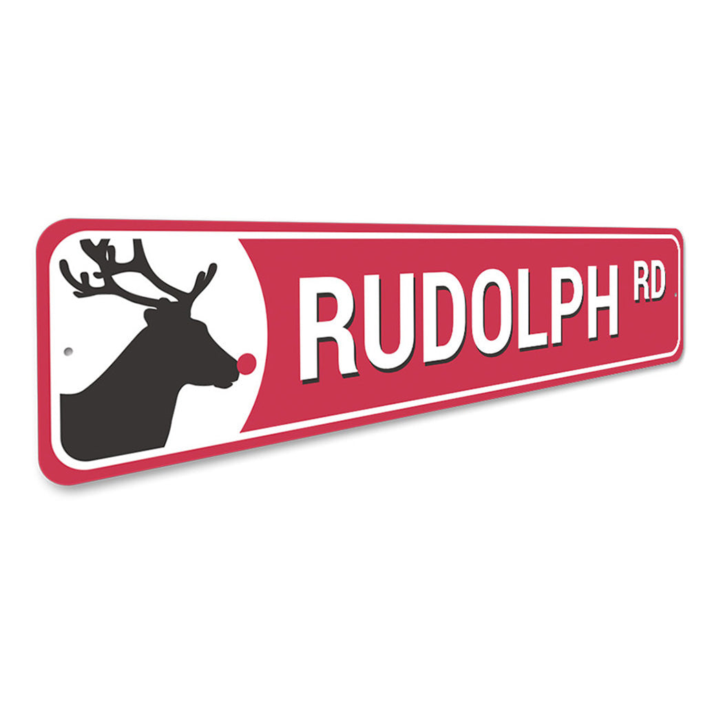 Rudolph Road Reindeer Holiday Sign