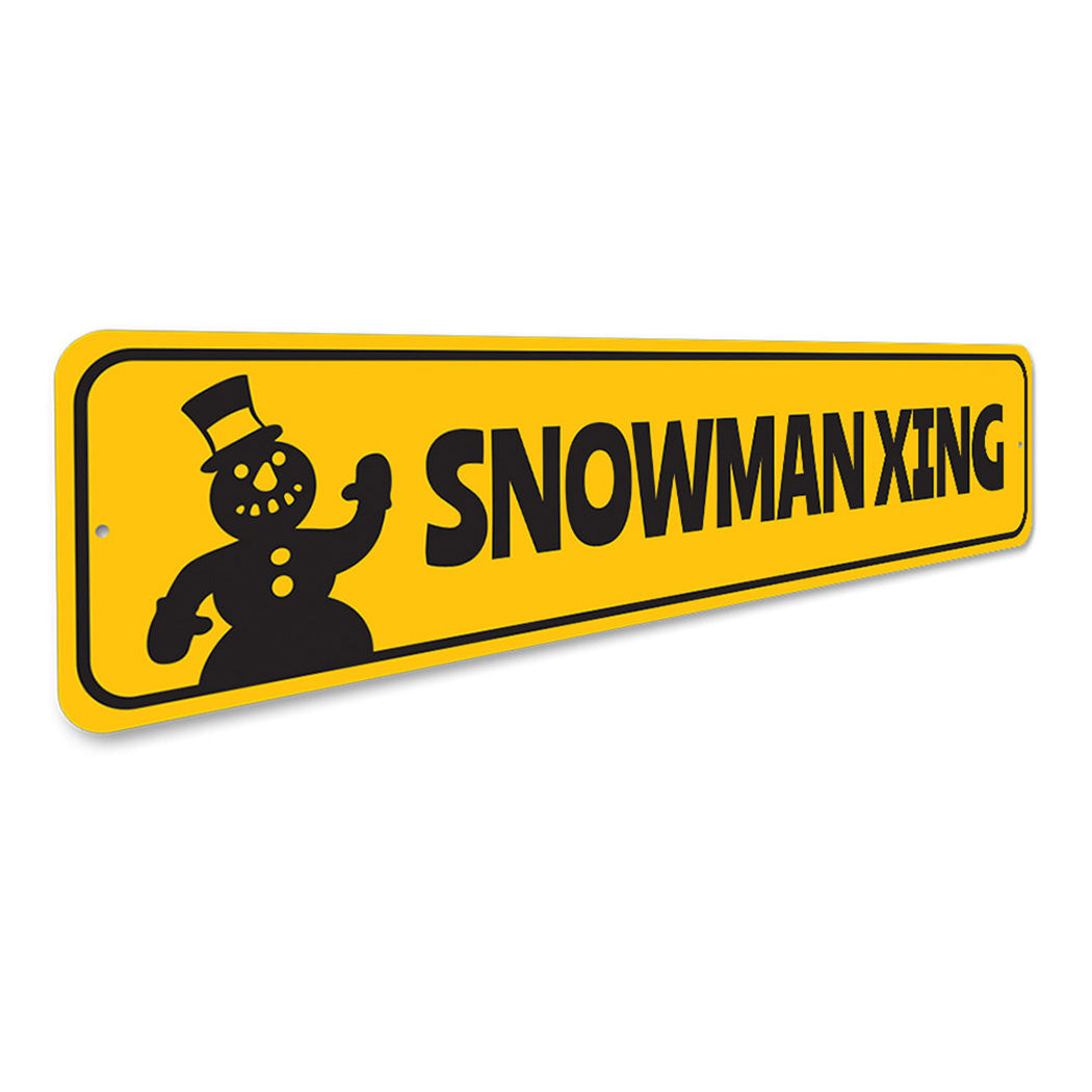 Snowman Xing Crossing Christmas Sign