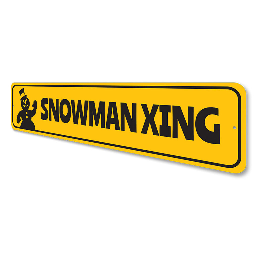 Snowman Xing Crossing Christmas Sign