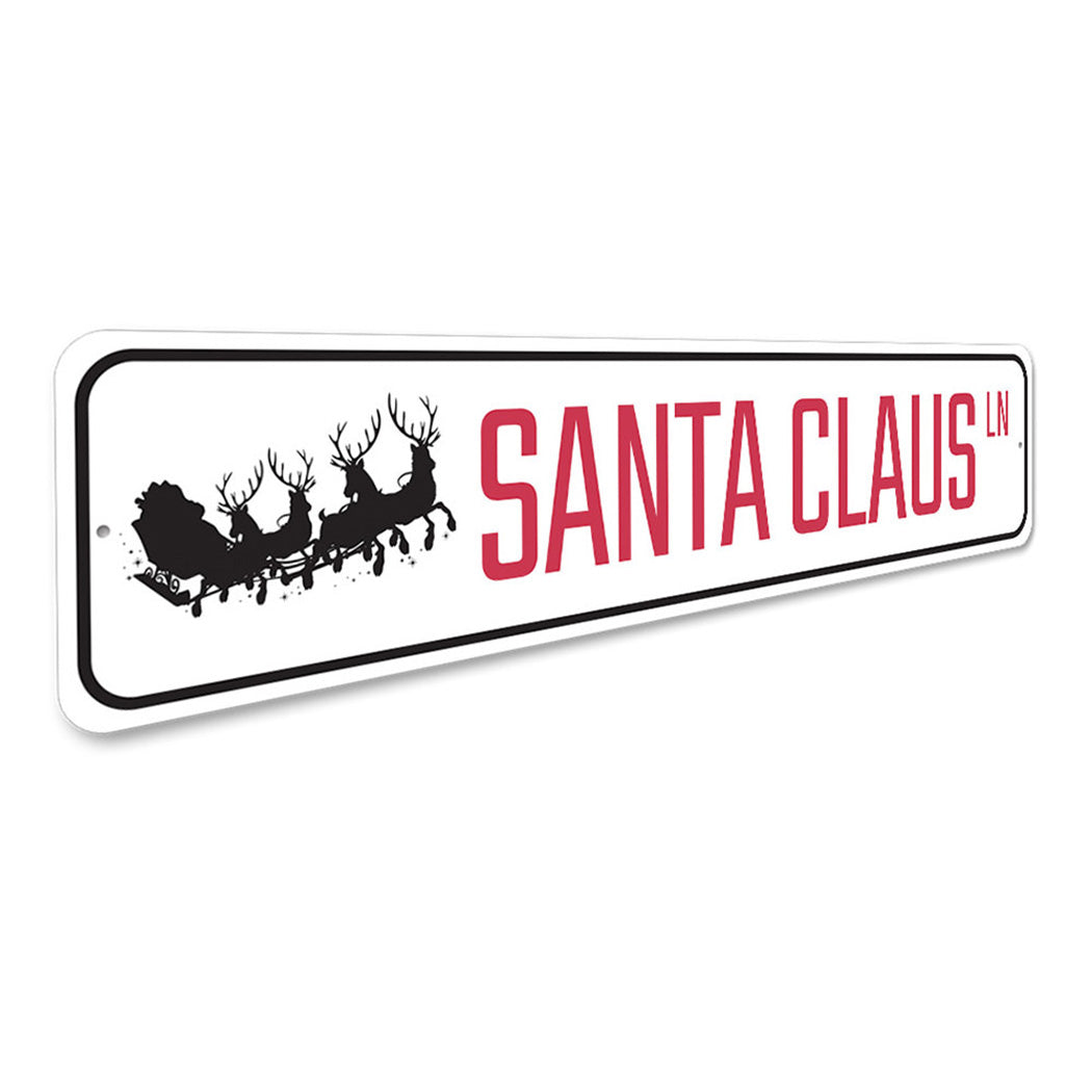 Santa Claus Lane Sleigh Holiday Sign