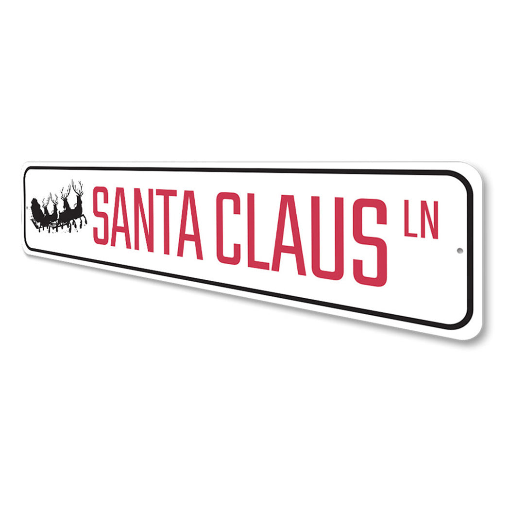 Santa Claus Lane Sleigh Holiday Sign