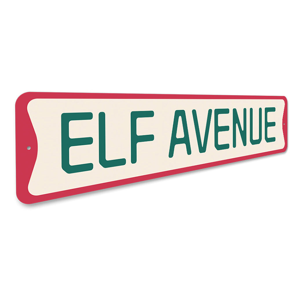Elf Avenue Christmas Sign