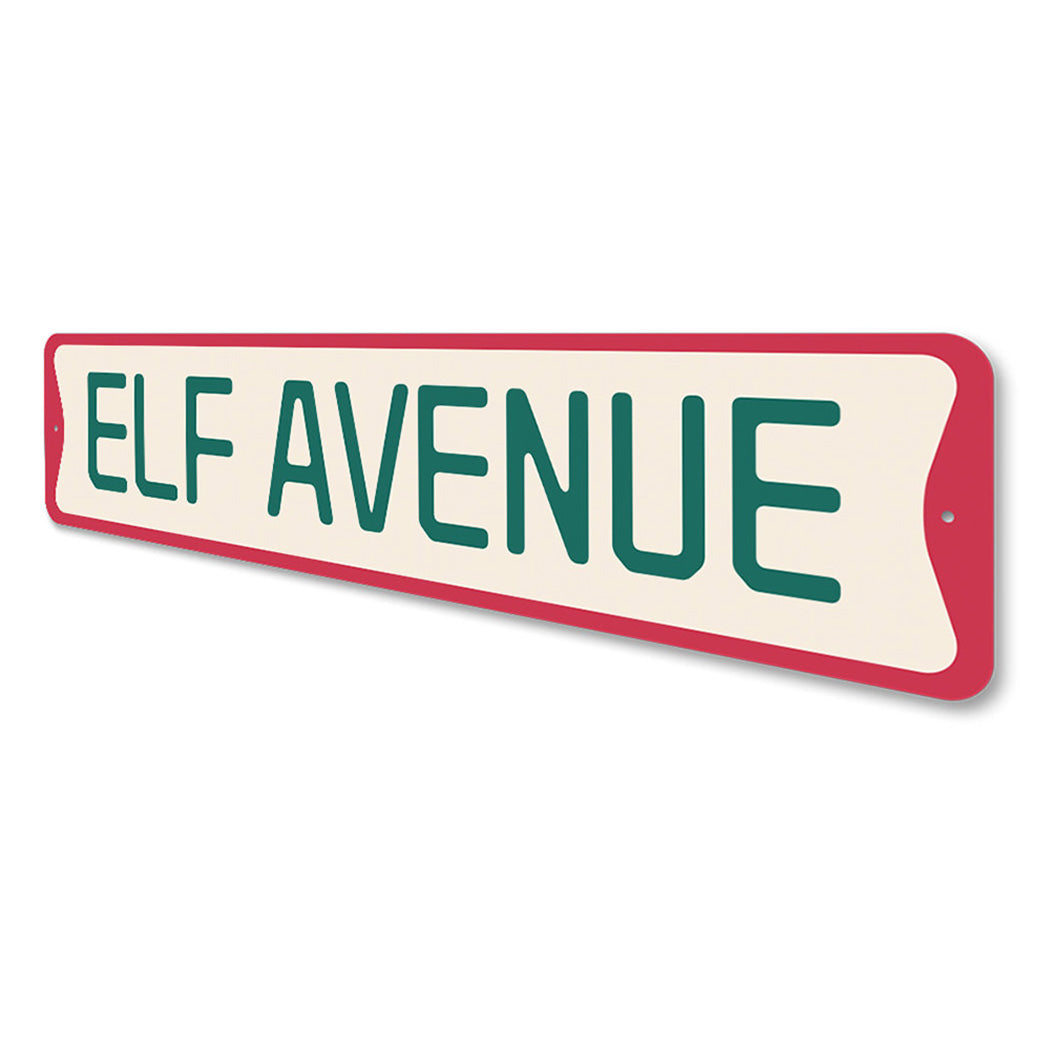 Elf Avenue Christmas Sign