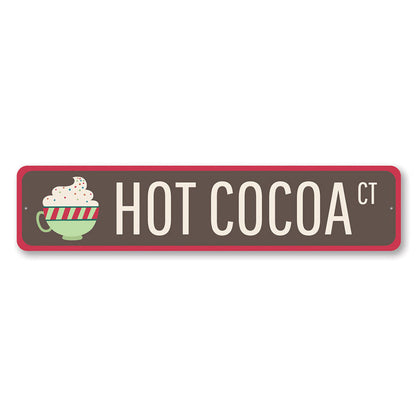 Hot Cocoa CT Yuletide Metal Sign