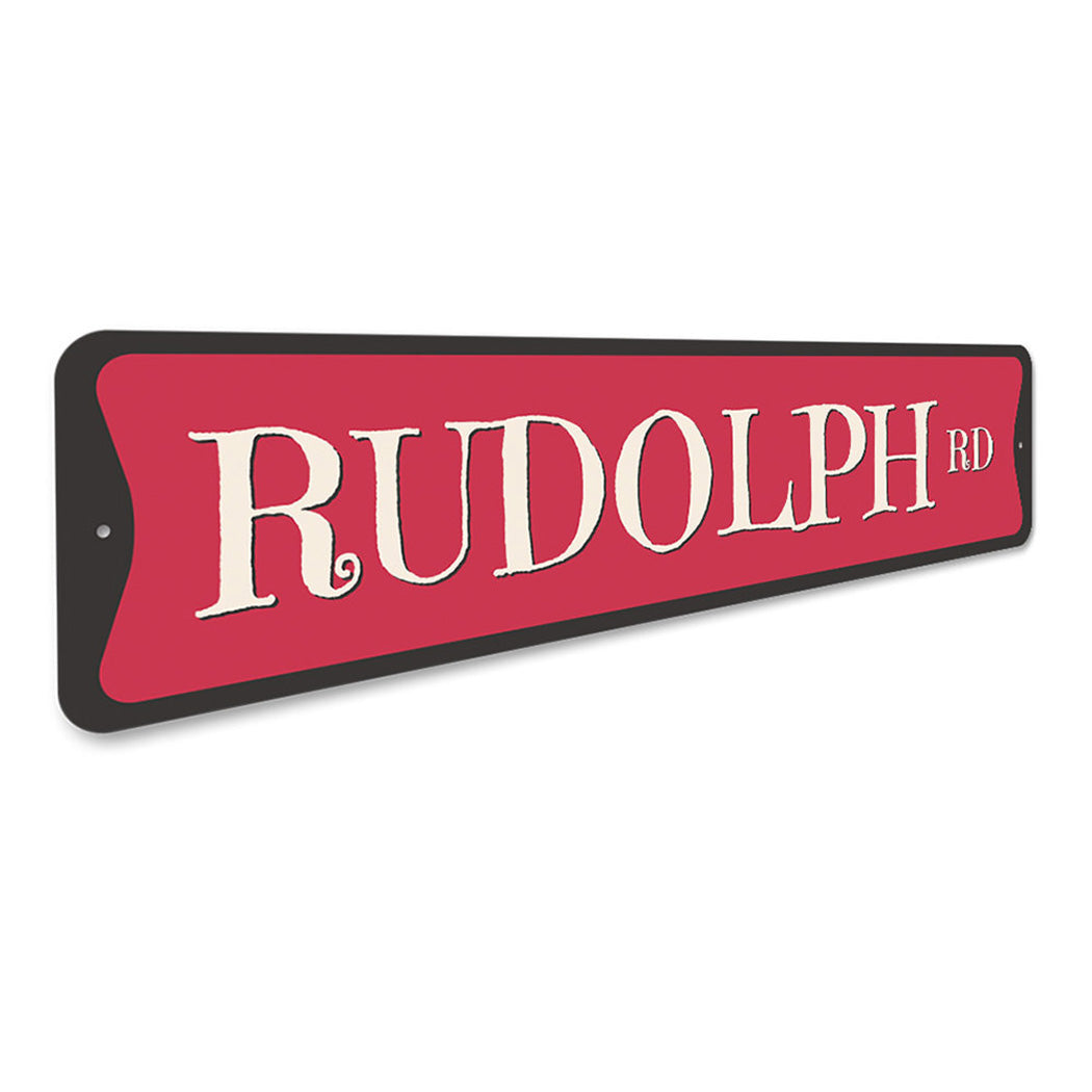 Rudolph Road Holiday Sign