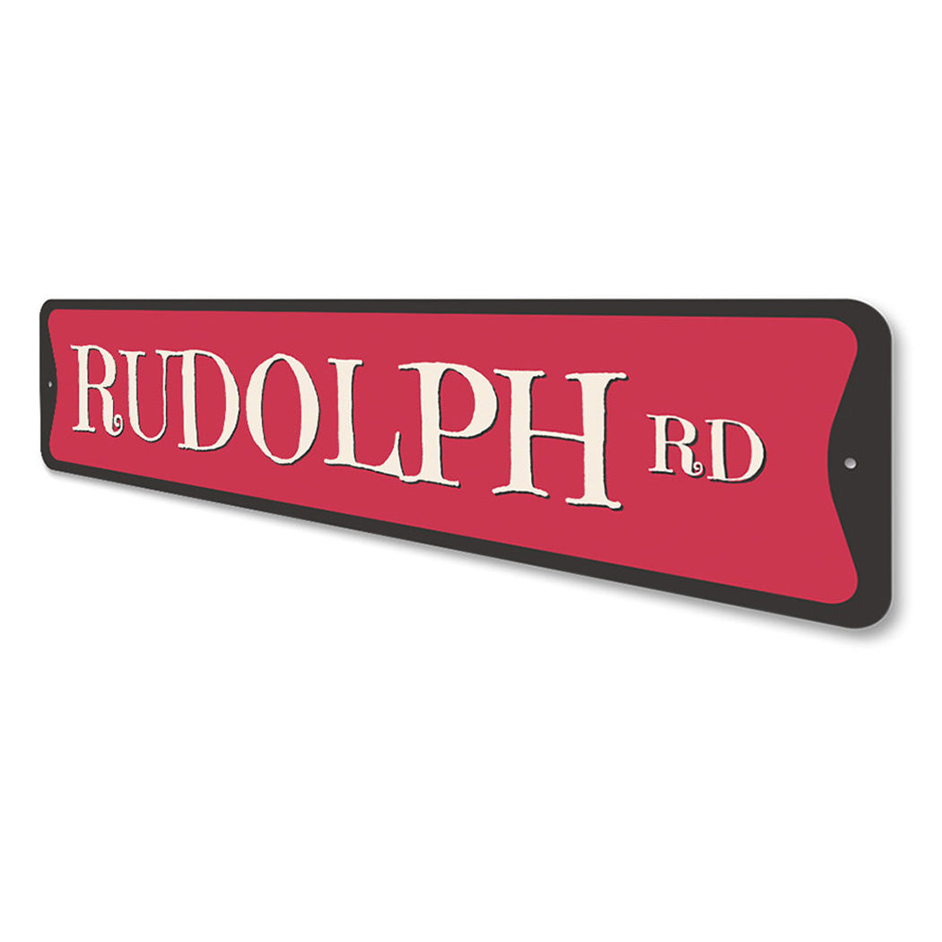 Rudolph Road Holiday Sign
