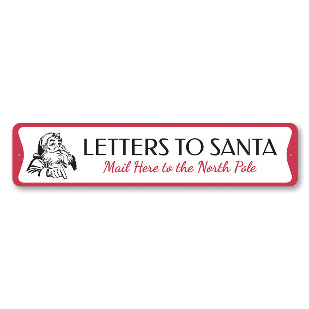 Letters to Santa Holiday Metal Sign