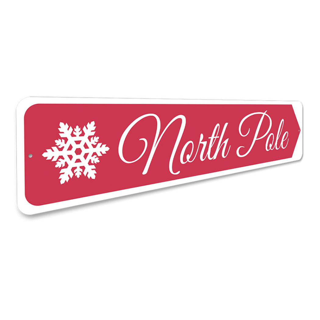 North Pole Snowflake Christmas Sign