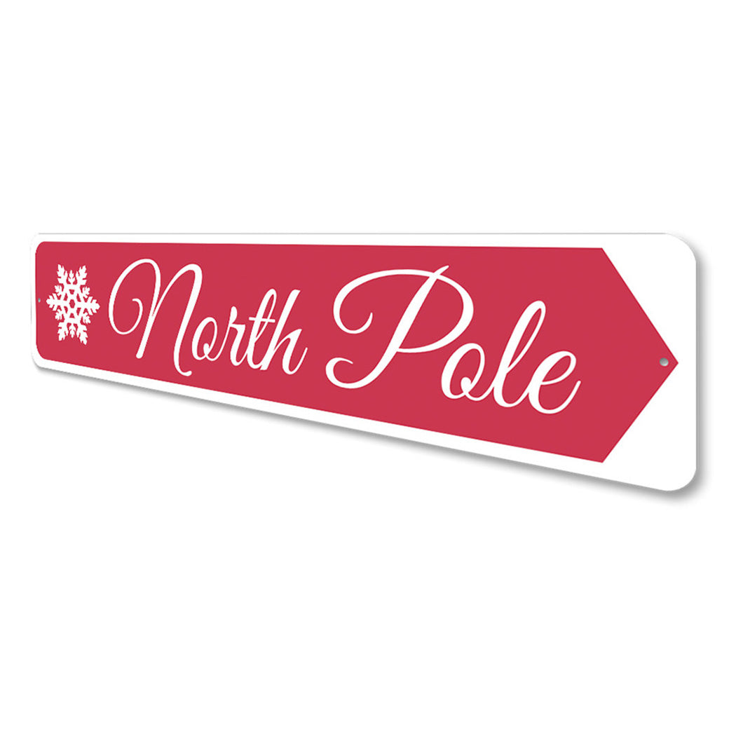 North Pole Snowflake Christmas Sign