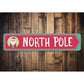 North Pole Santa Arrow Sign