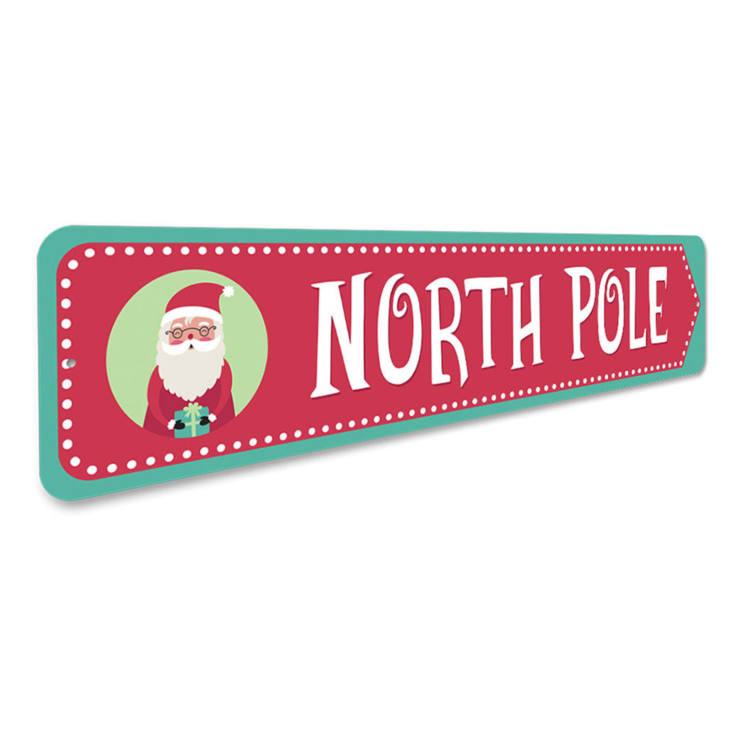 North Pole Santa Arrow Sign