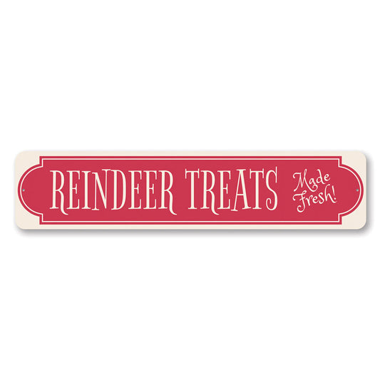 Reindeer Treats Christmas Metal Sign