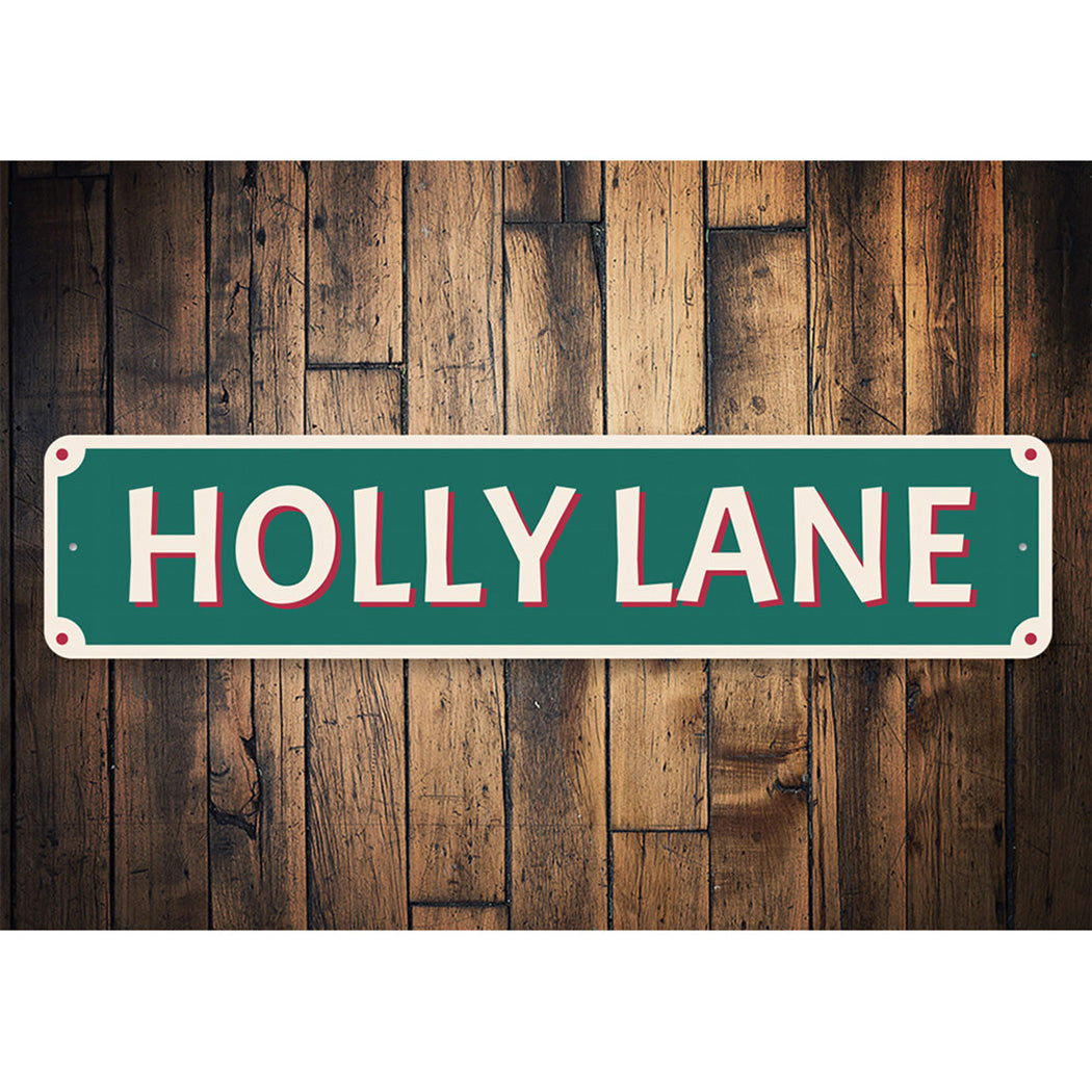 Holly Lane Yuletide Sign