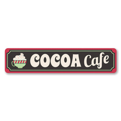 Hot Cocoa Cafe Yuletide Metal Sign
