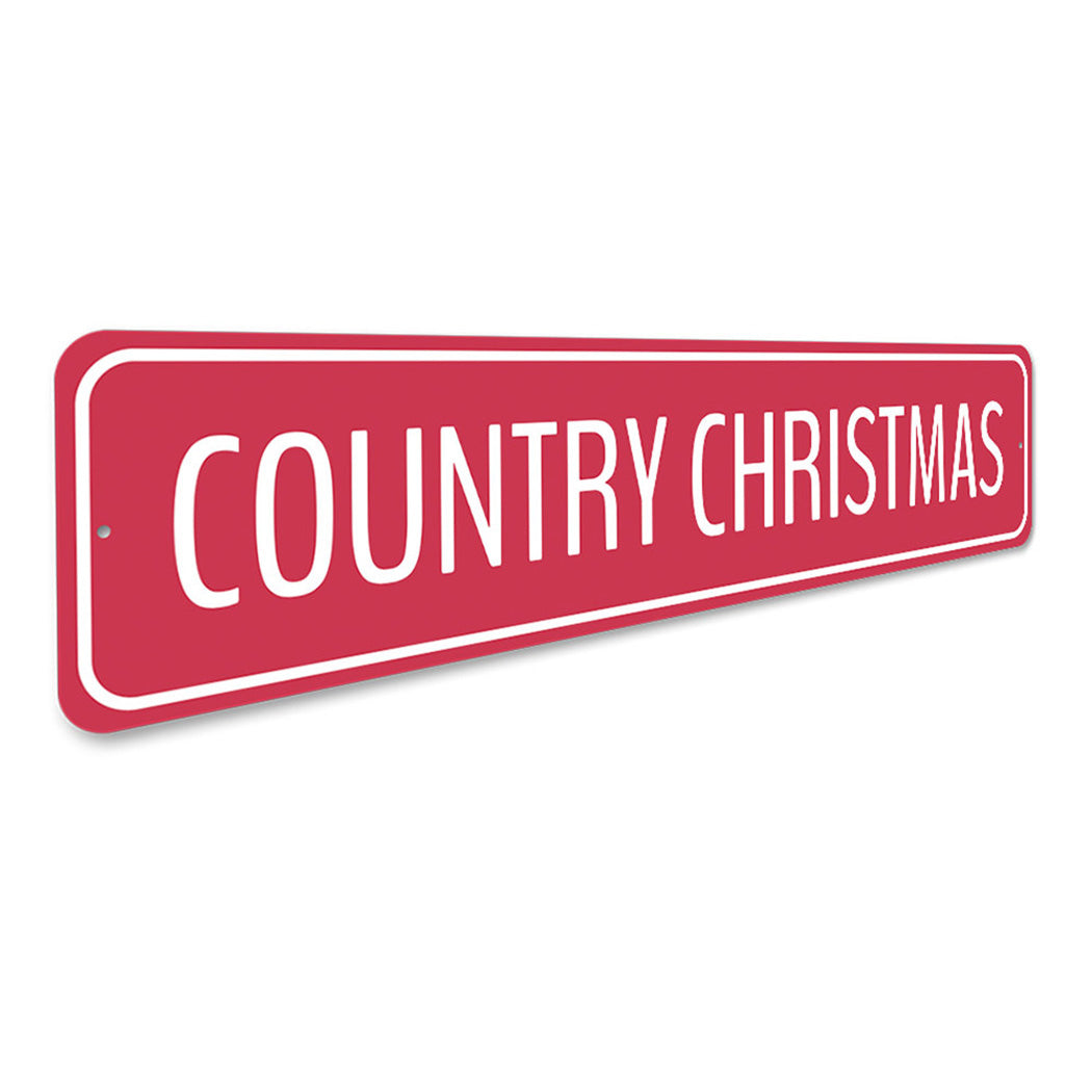 Red Country Christmas Sign