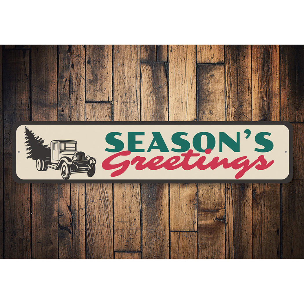 Season's Greetings Tree Sign