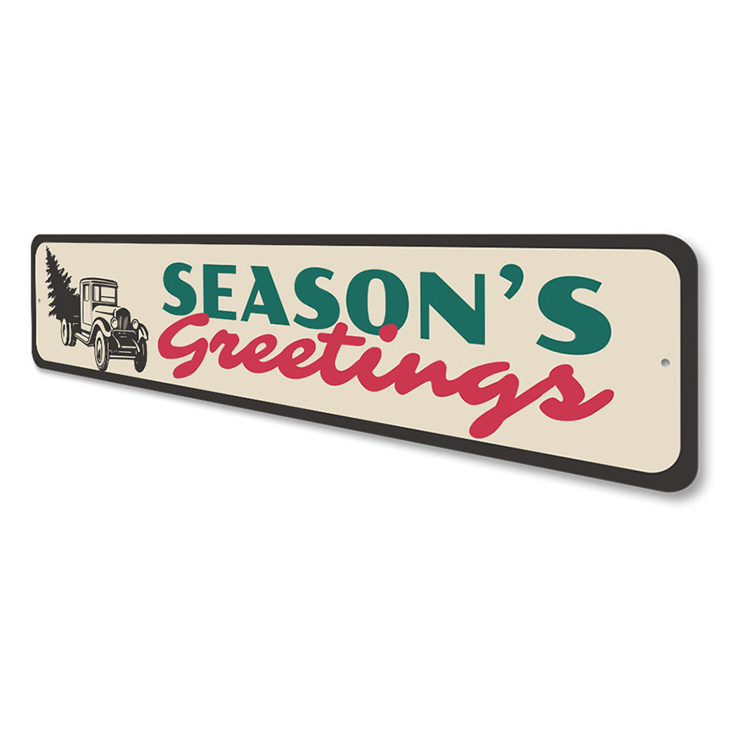 Season's Greetings Tree Sign