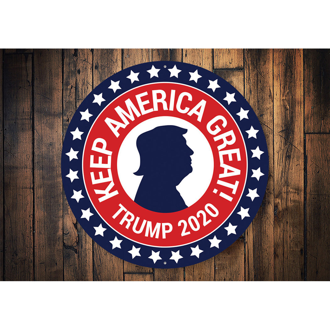 Keep America Great (Stars in Red & Blue) Aluminum Sign