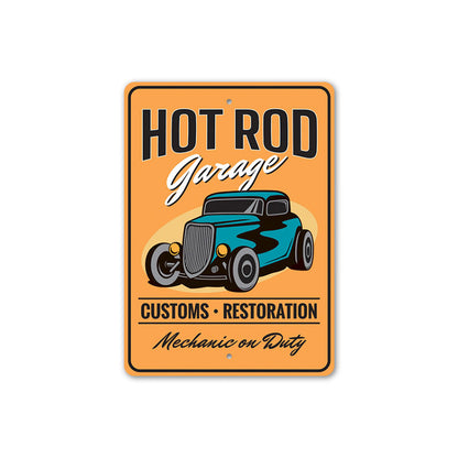 Mechanic on Duty Hot Rod Garage Sign