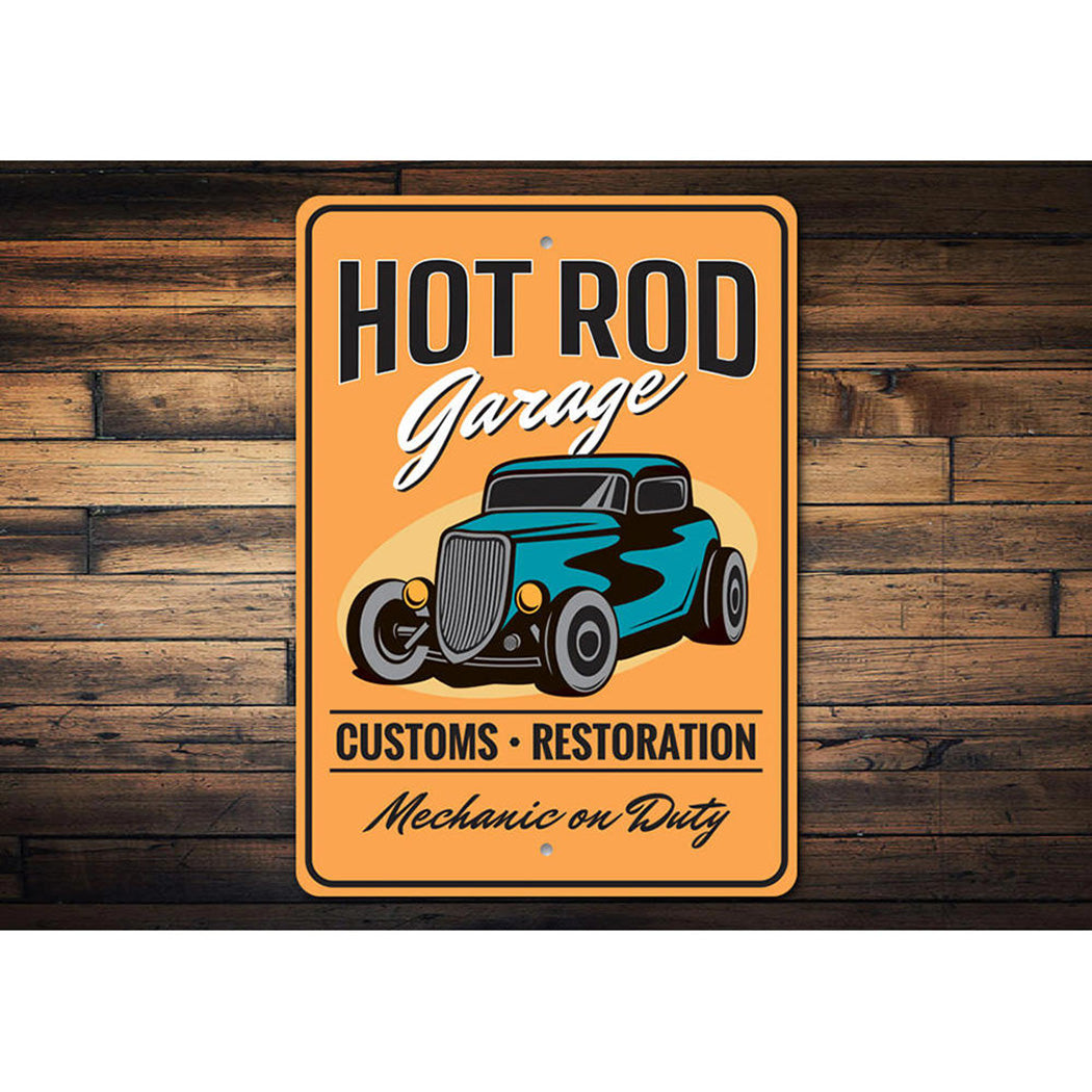 Mechanic on Duty Hot Rod Garage Sign