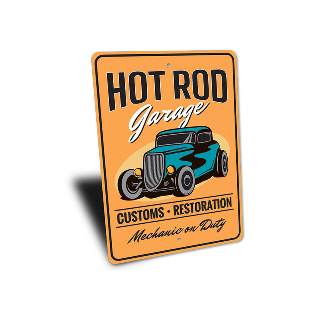 Mechanic on Duty Hot Rod Garage Sign