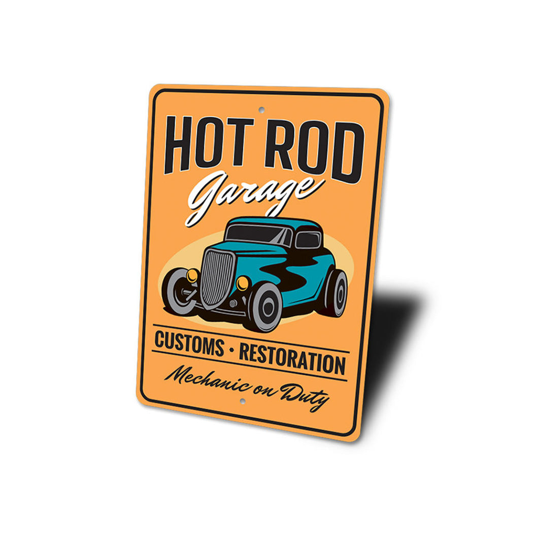 Mechanic on Duty Hot Rod Garage Sign