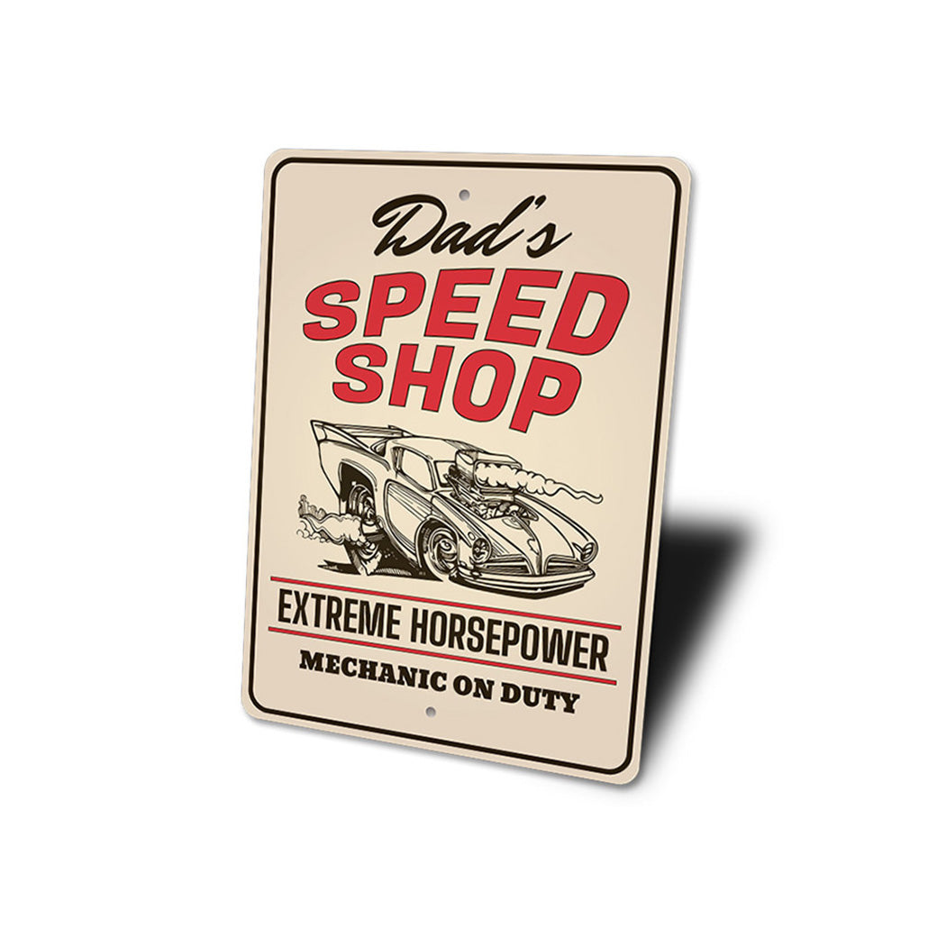 Mechanic on Duty Speed Shop Sign