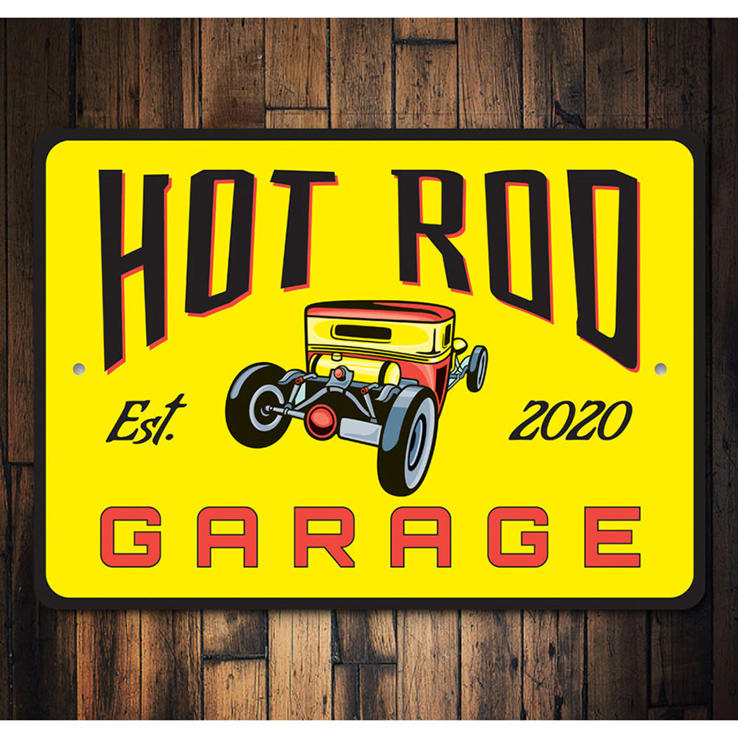 Hot Rod Garage Established Year Sign