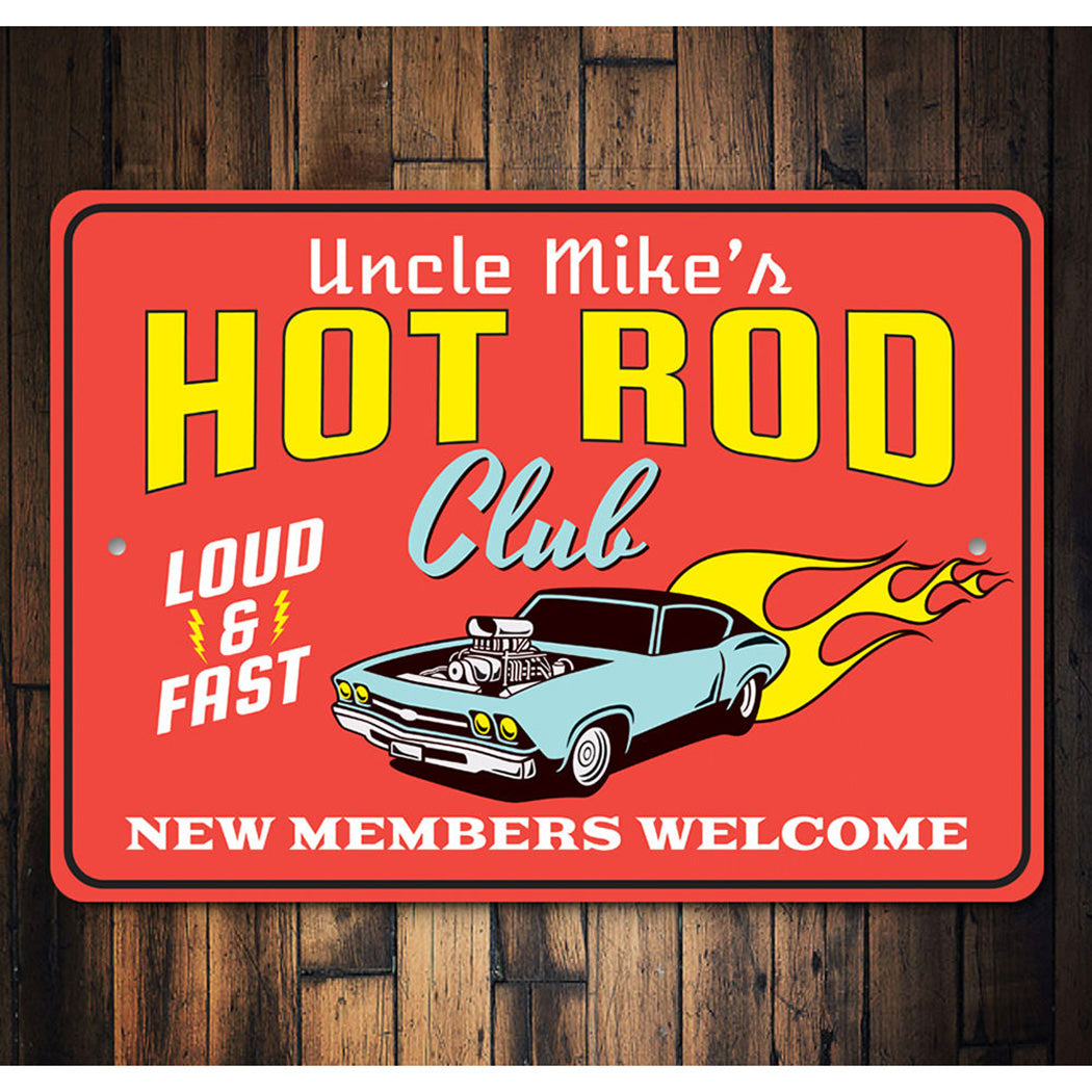 Hot Rod Club - New Members Welcome Sign