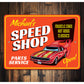 Parts and Service Speed Shop Sign