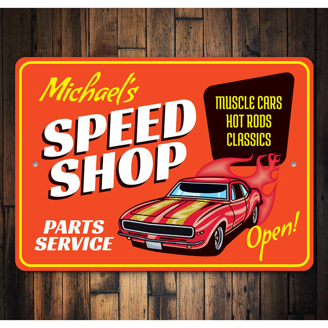 Parts and Service Speed Shop Sign