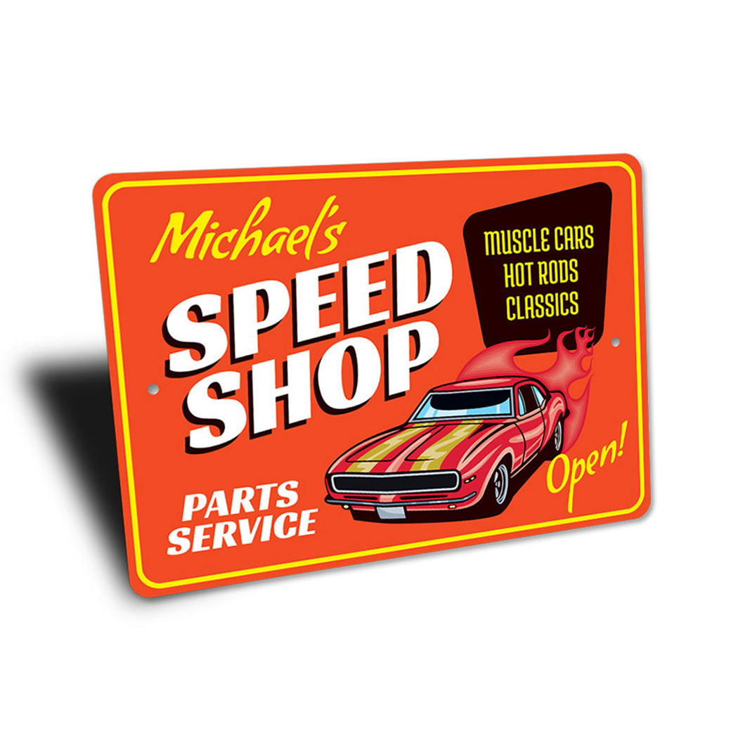 Parts and Service Speed Shop Sign